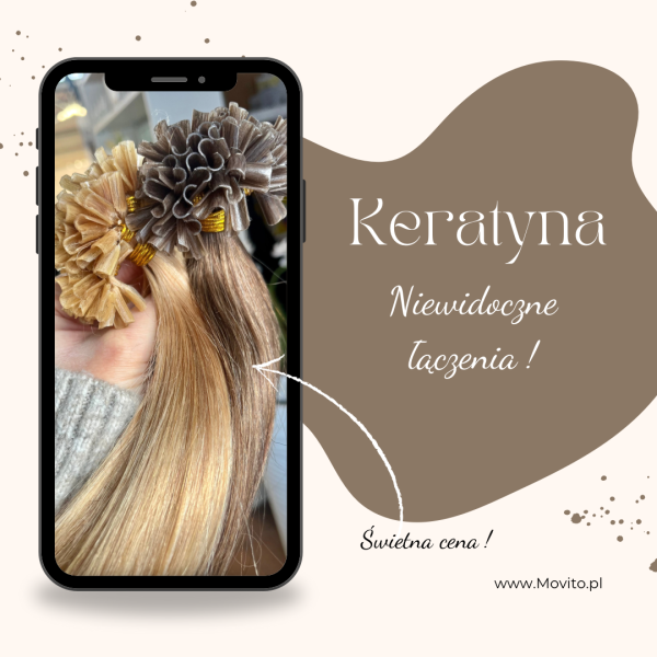 KERATYNA PASEMKA 100 szt 51 cm WŁOSY NATURALNE