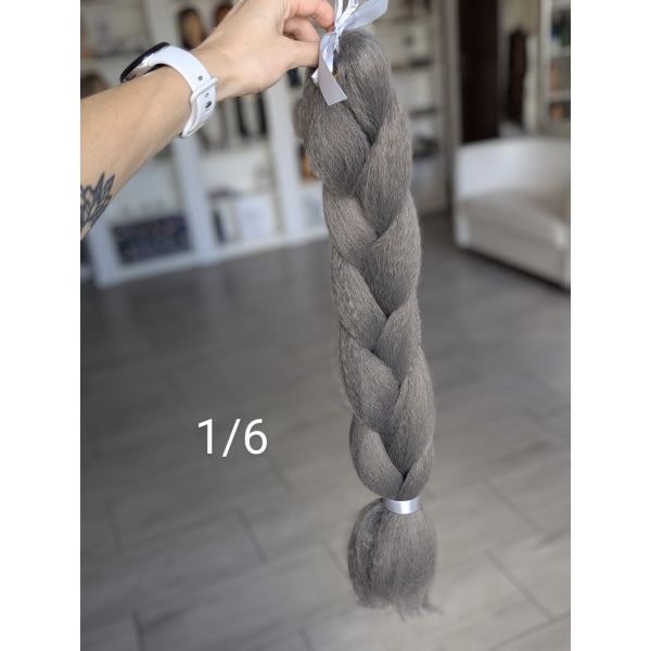 WŁOSY DO WARKOCZYKÓW 1/6 SZARY